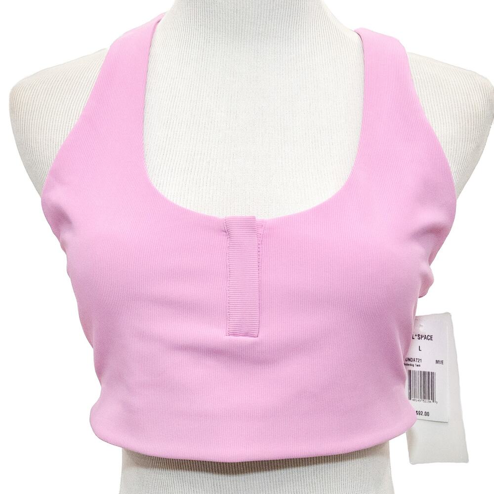 New L*Space Mauve Ribbed Underdog Tank Size Large